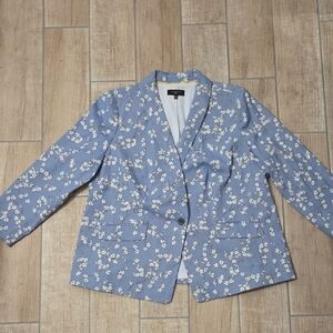 Talbots Light Blue Floral Blazer